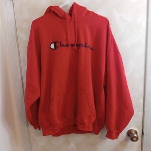 1X Champion Logo Pullover Hoodie Sweatshirt Unisex